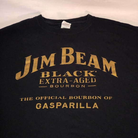 Men’s Jim Beam Bourbon Graphic Short Sleeve T-Shirt Size Medium Black Gold - Picture 2 of 4